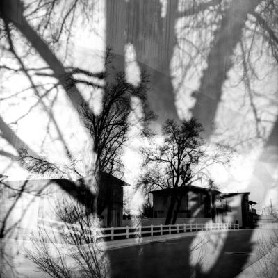 Suburbs at Dusk (A double exposure)