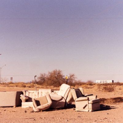 Deserted home furnishings (in the desert)